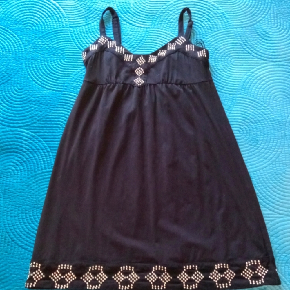 INC International Concepts Womens Black with Silver Tank Dress Sz M - Picture 1 of 7